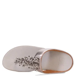 Women's FitFlop, Rumba Beaded Metallic Toe-Post Sandal