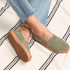 Women's Toms, Alpargata Vetiver Suede Leather Wrap Slip-On